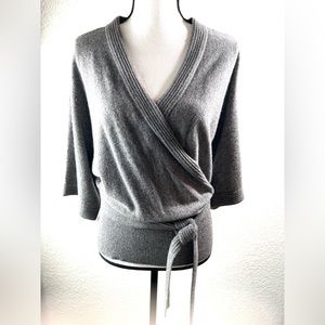 Lafayette 148 New York Faux Wrap Cashmere Sweater